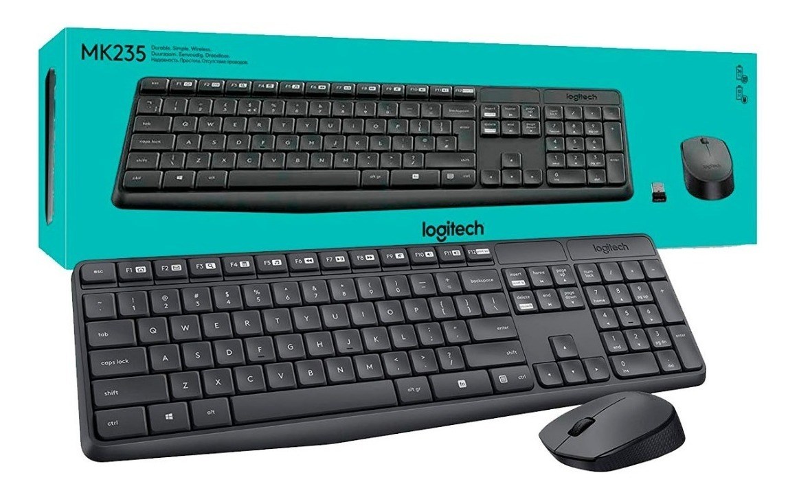 TECLADO+MOUSE LOGITECH WIRELESS MK-235