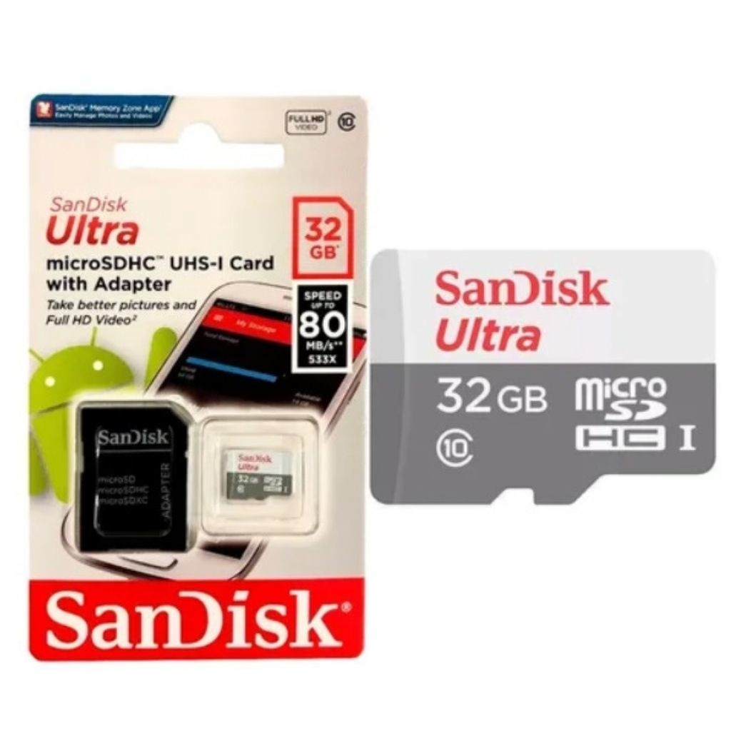 MEM MICRO SD  32GB + ADAPTADOR SANDISK CLASE 10